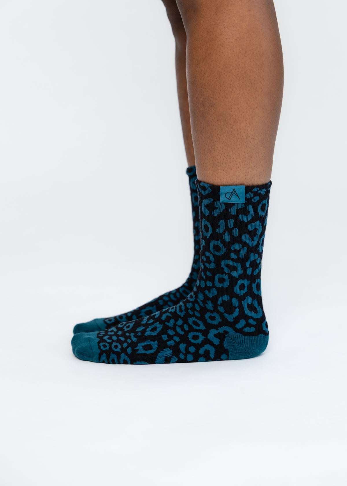 Woven Label Leopard Print Socks (2 pack)